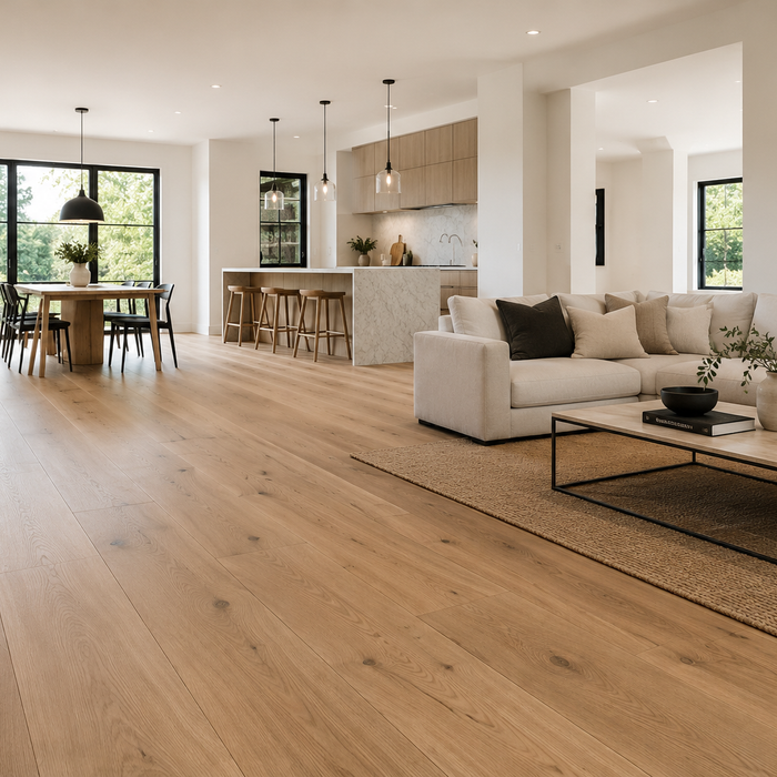 Salon avec plancher de bois