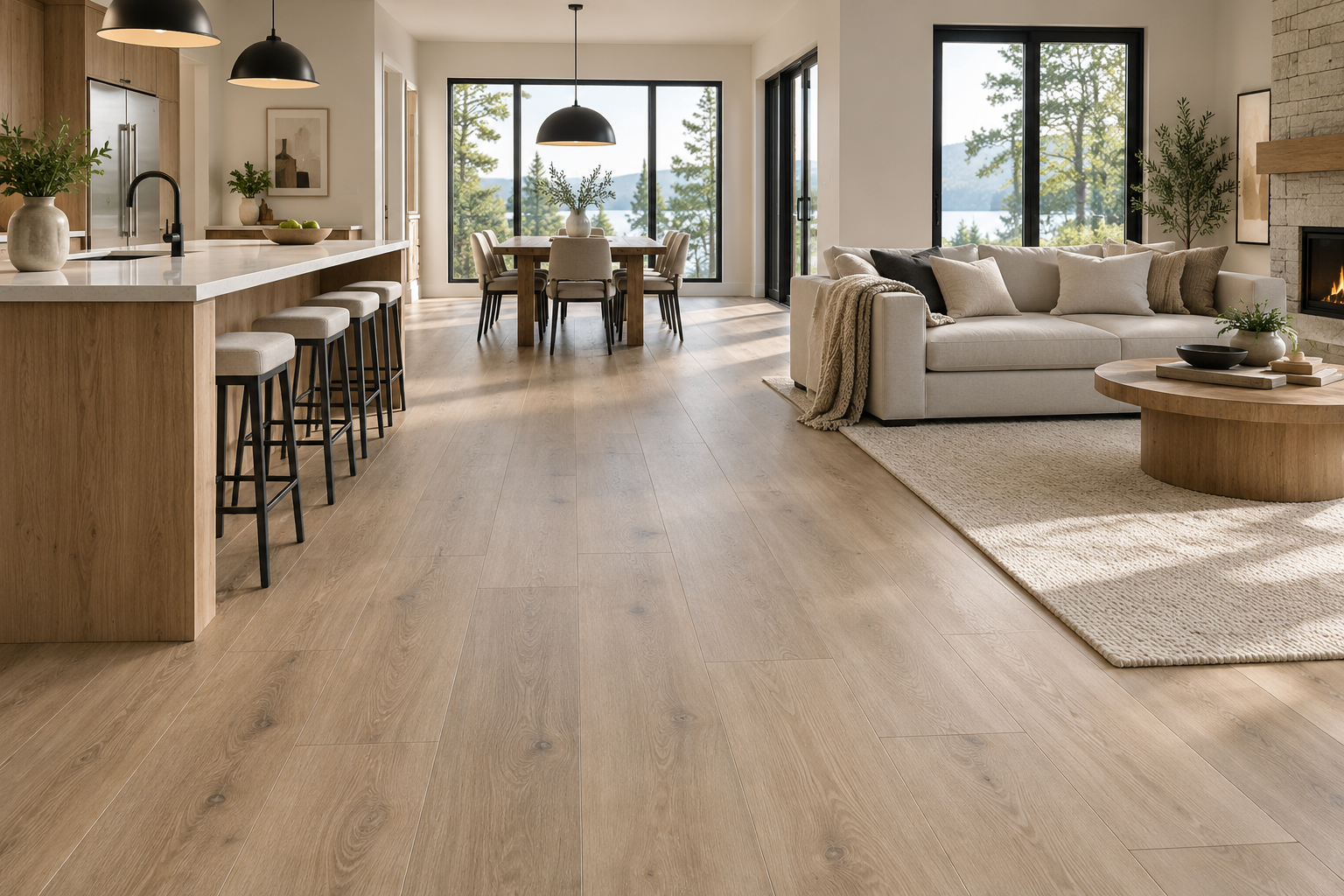Plancher vinyle imitation bois 
