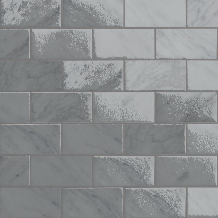 Mosaique De Pierre Carrara White -  Mat